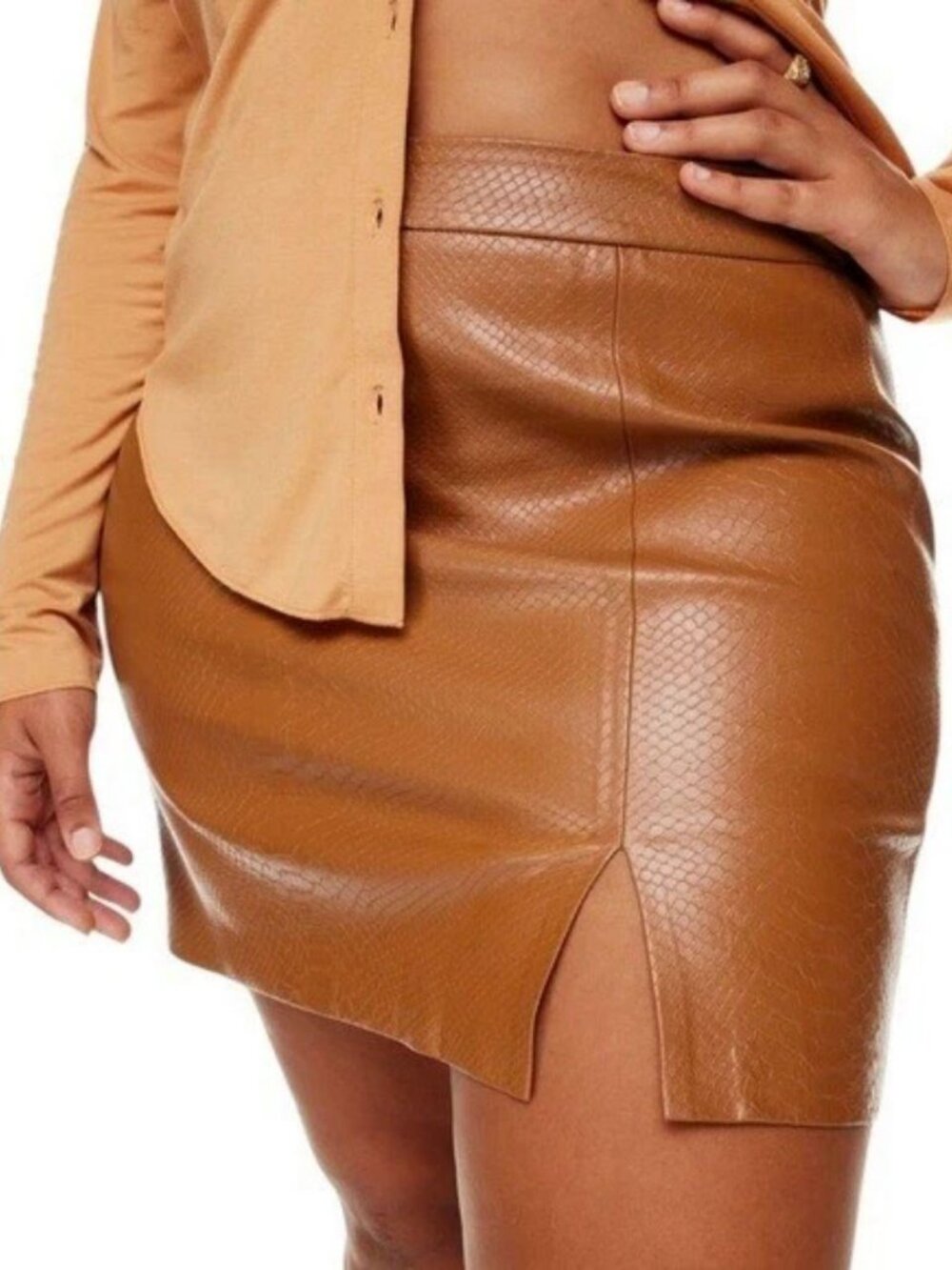 Aritzia Wilfred Patio Faux Snake Skin Mini Skirt